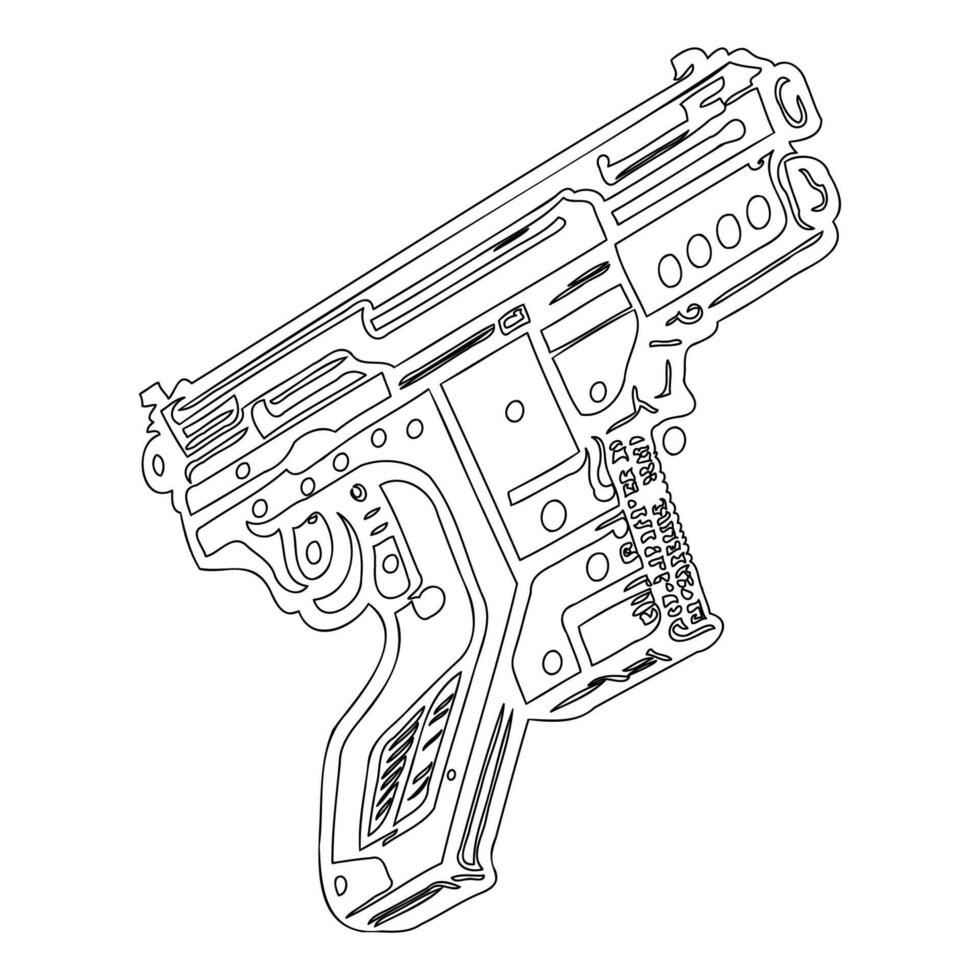 Gun galaxy outline illustration sketch vector