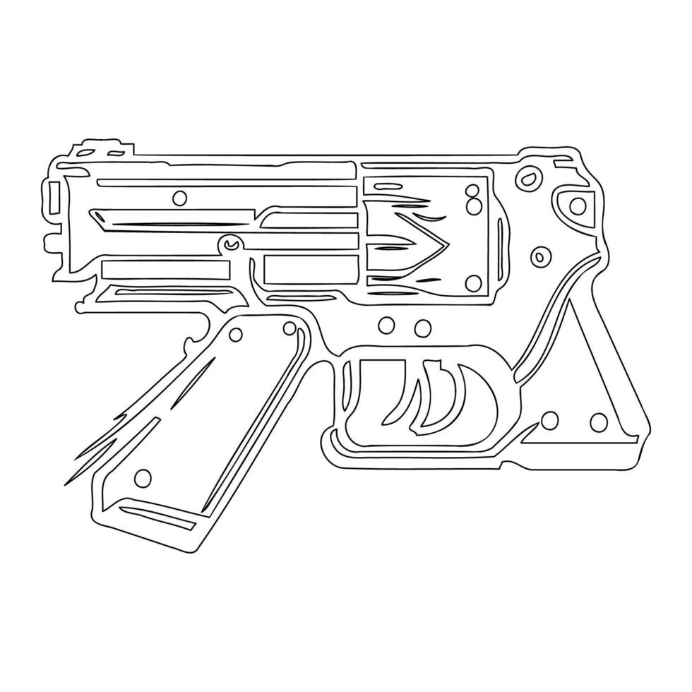 Gun galaxy outline illustration sketch vector