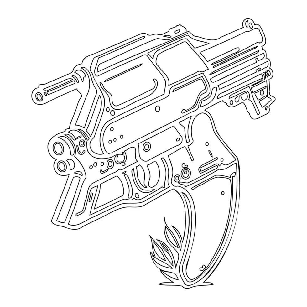 Gun galaxy outline illustration sketch vector