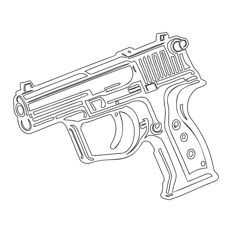 Gun galaxy outline illustration sketch vector
