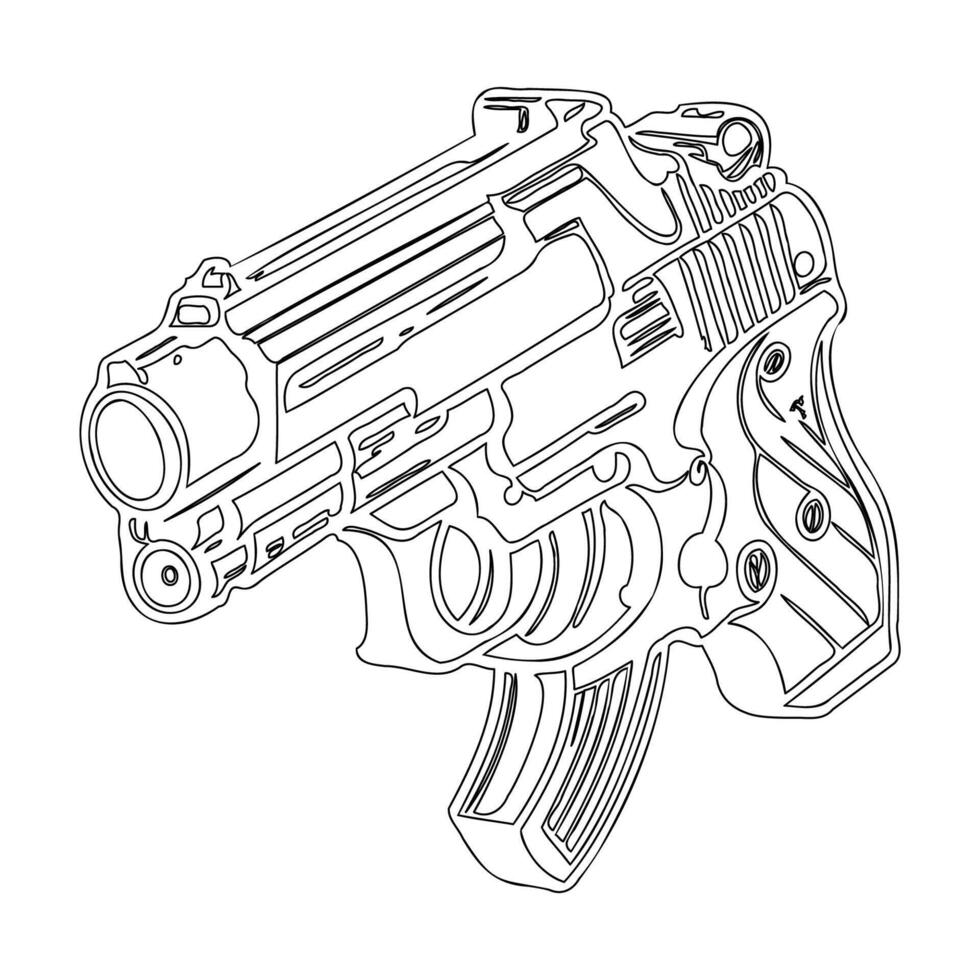 Gun galaxy outline illustration sketch vector