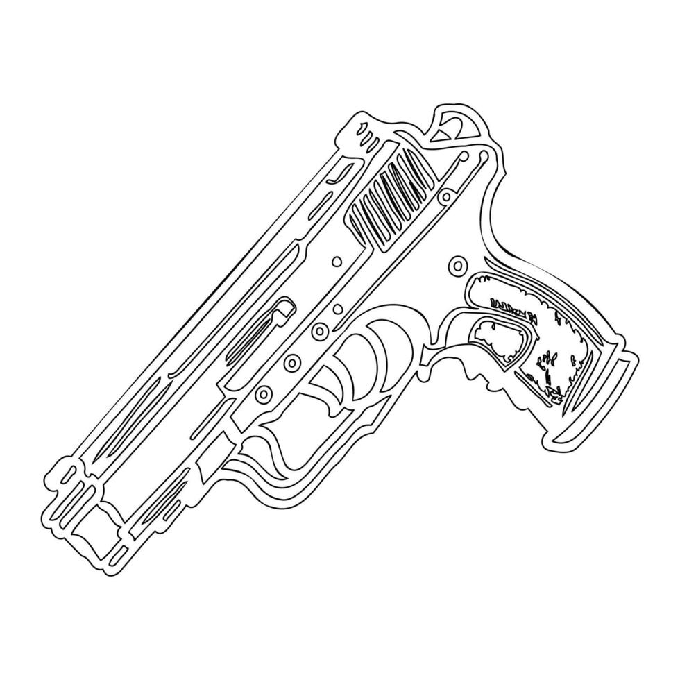 Gun galaxy outline illustration sketch vector