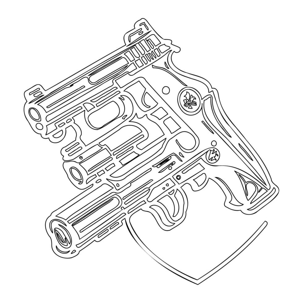 Gun galaxy outline illustration sketch vector