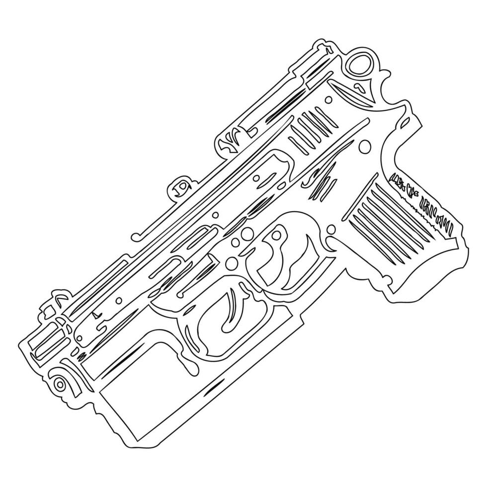 Gun galaxy outline illustration sketch vector