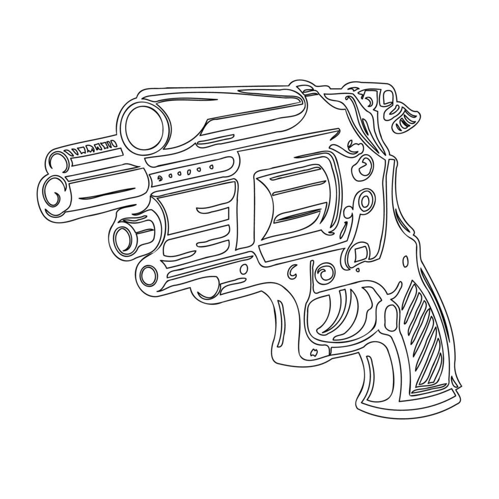 Gun galaxy outline illustration sketch vector