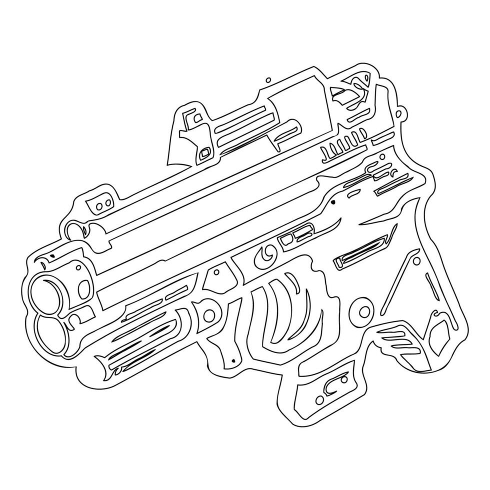 Gun galaxy outline illustration sketch vector