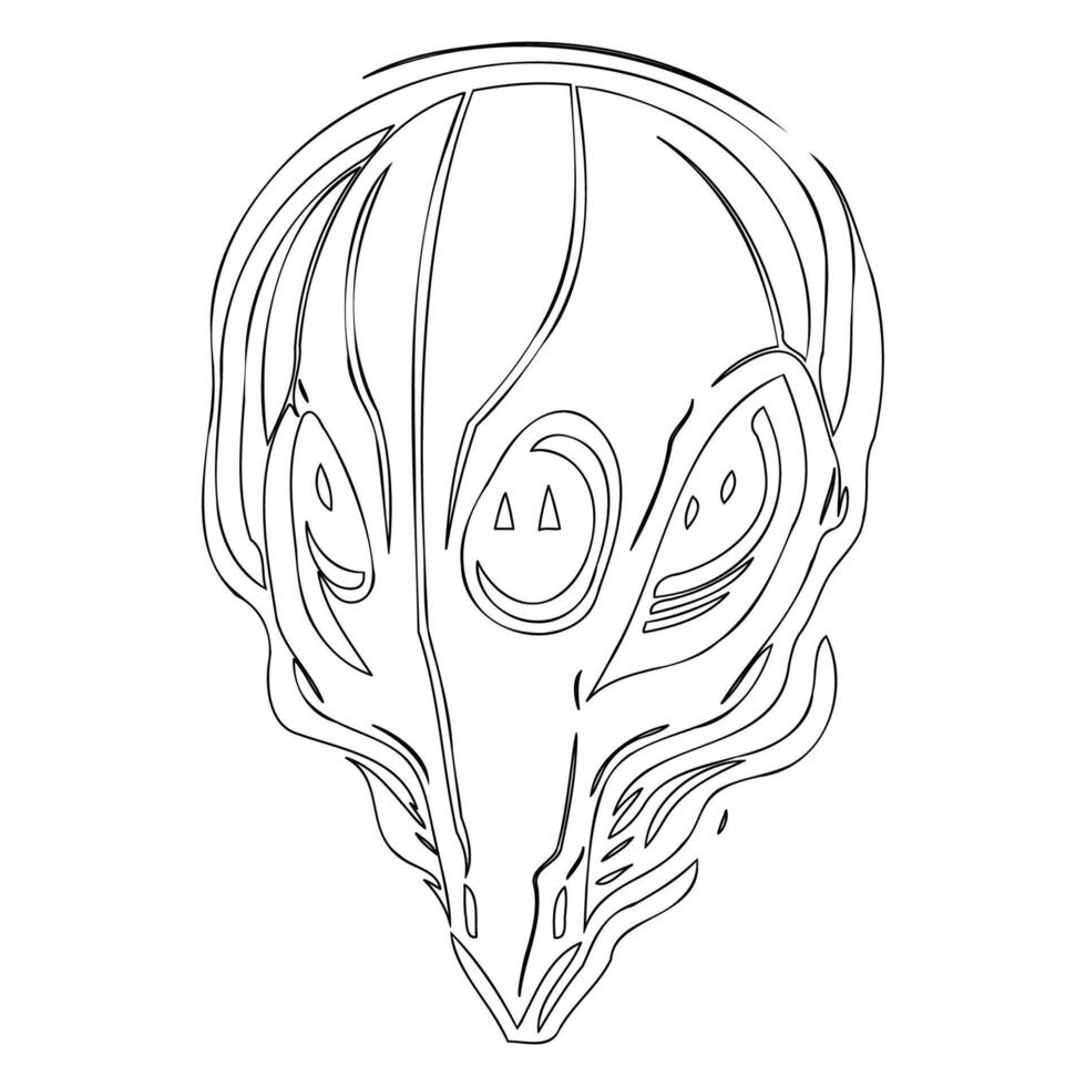 Alien outline illustration sketch vector