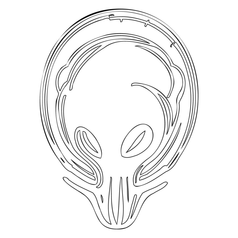 Alien outline illustration sketch vector