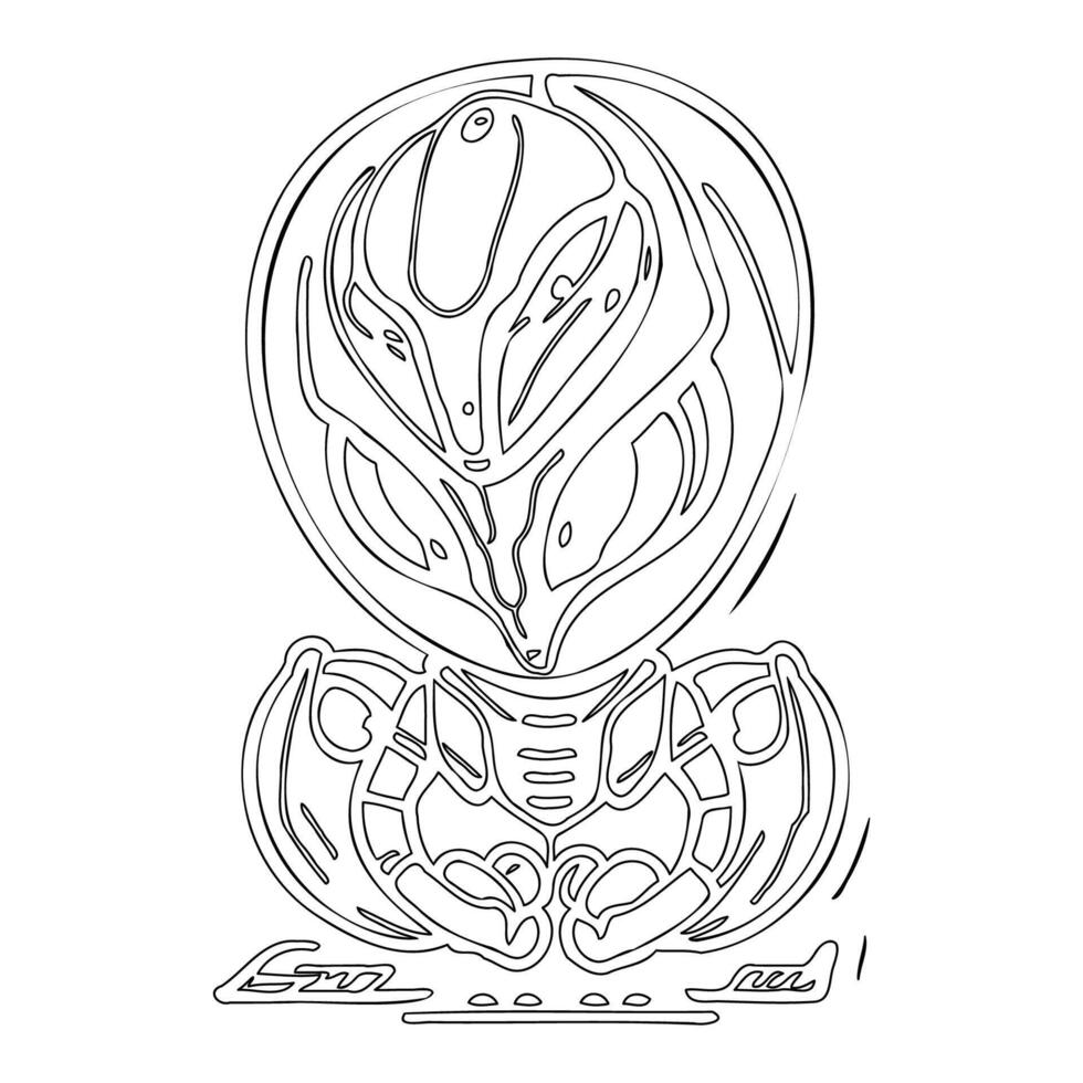Alien outline illustration sketch vector