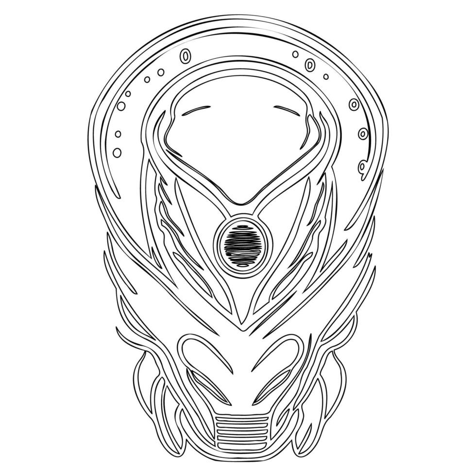 Alien outline illustration sketch vector