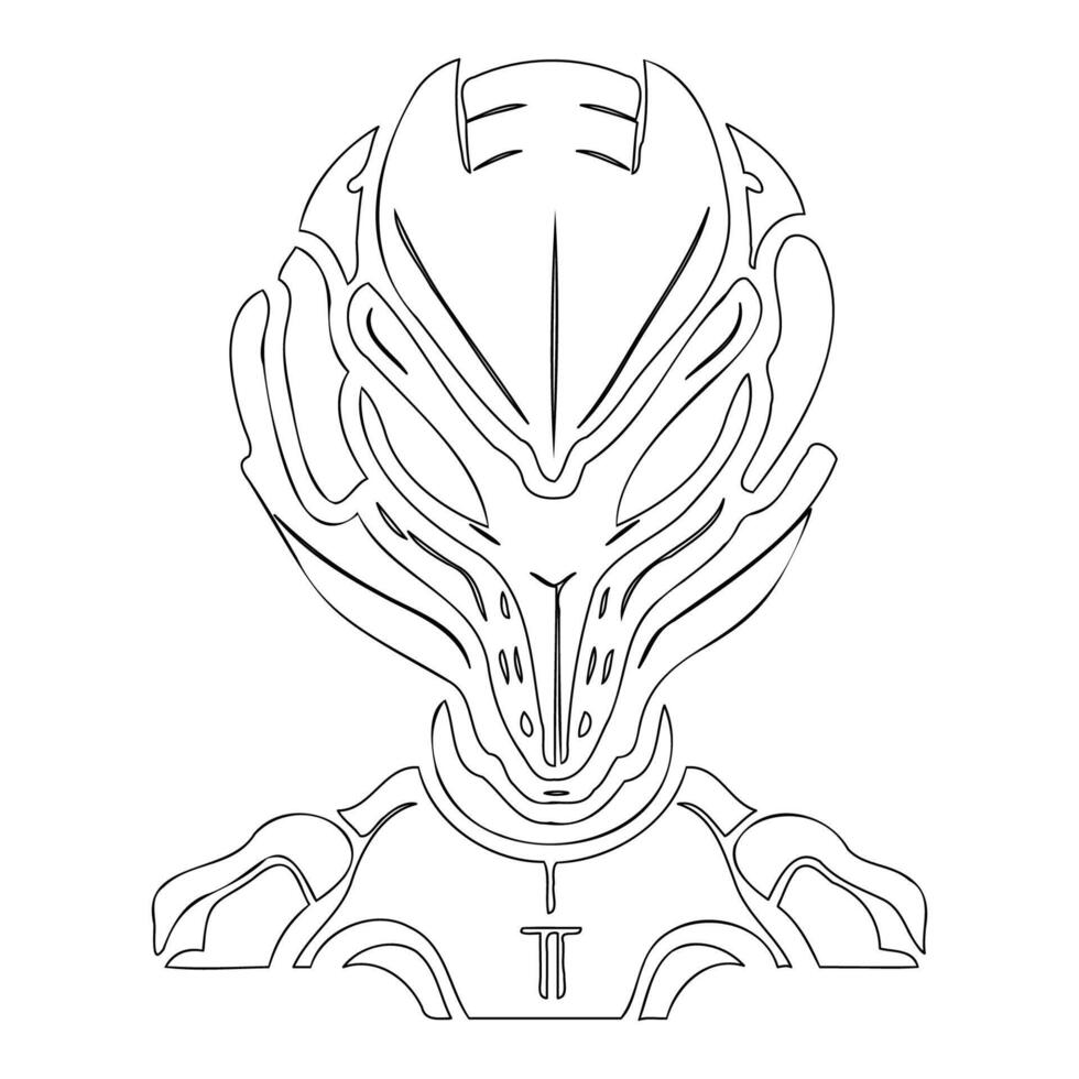 Alien outline illustration sketch vector