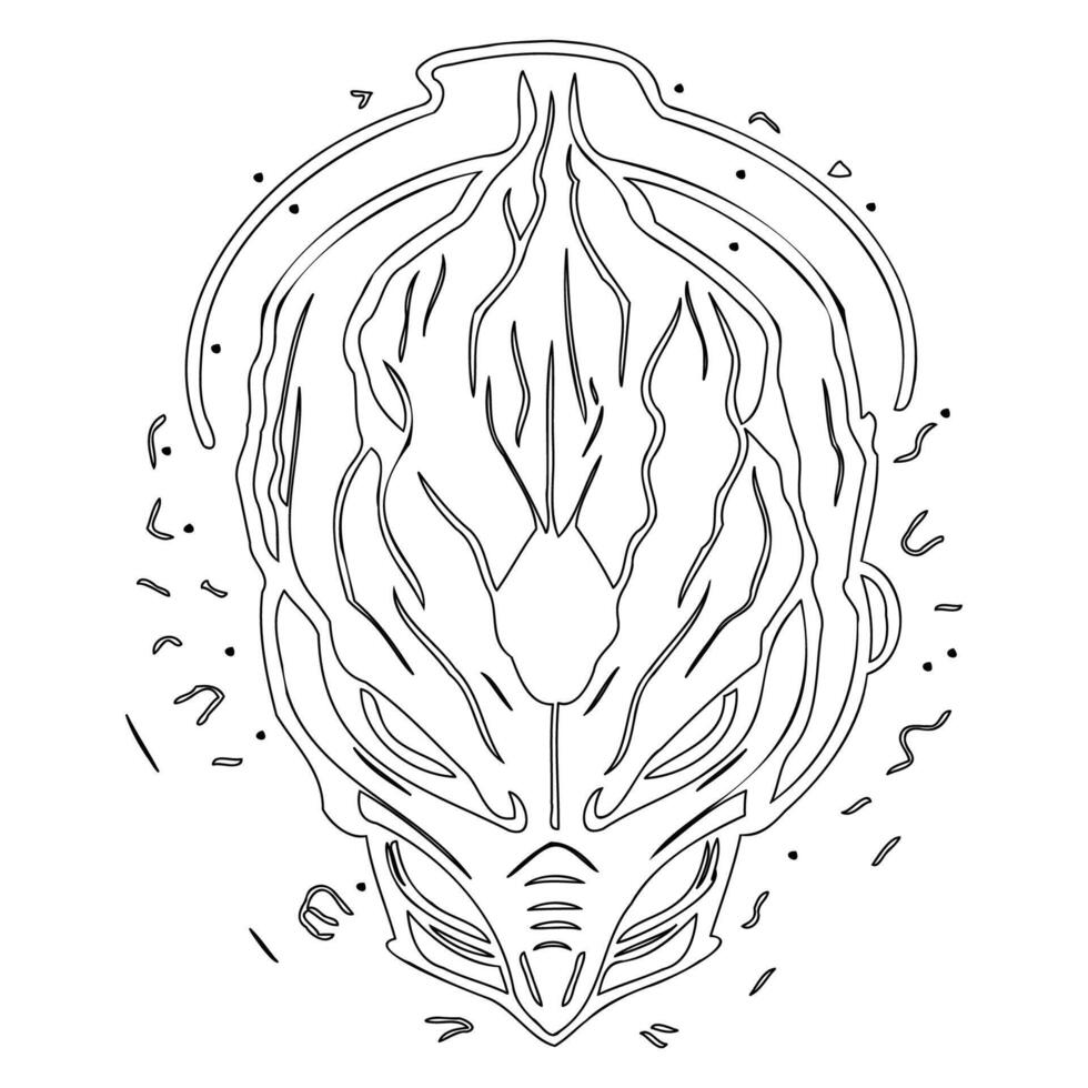 Alien outline illustration sketch vector