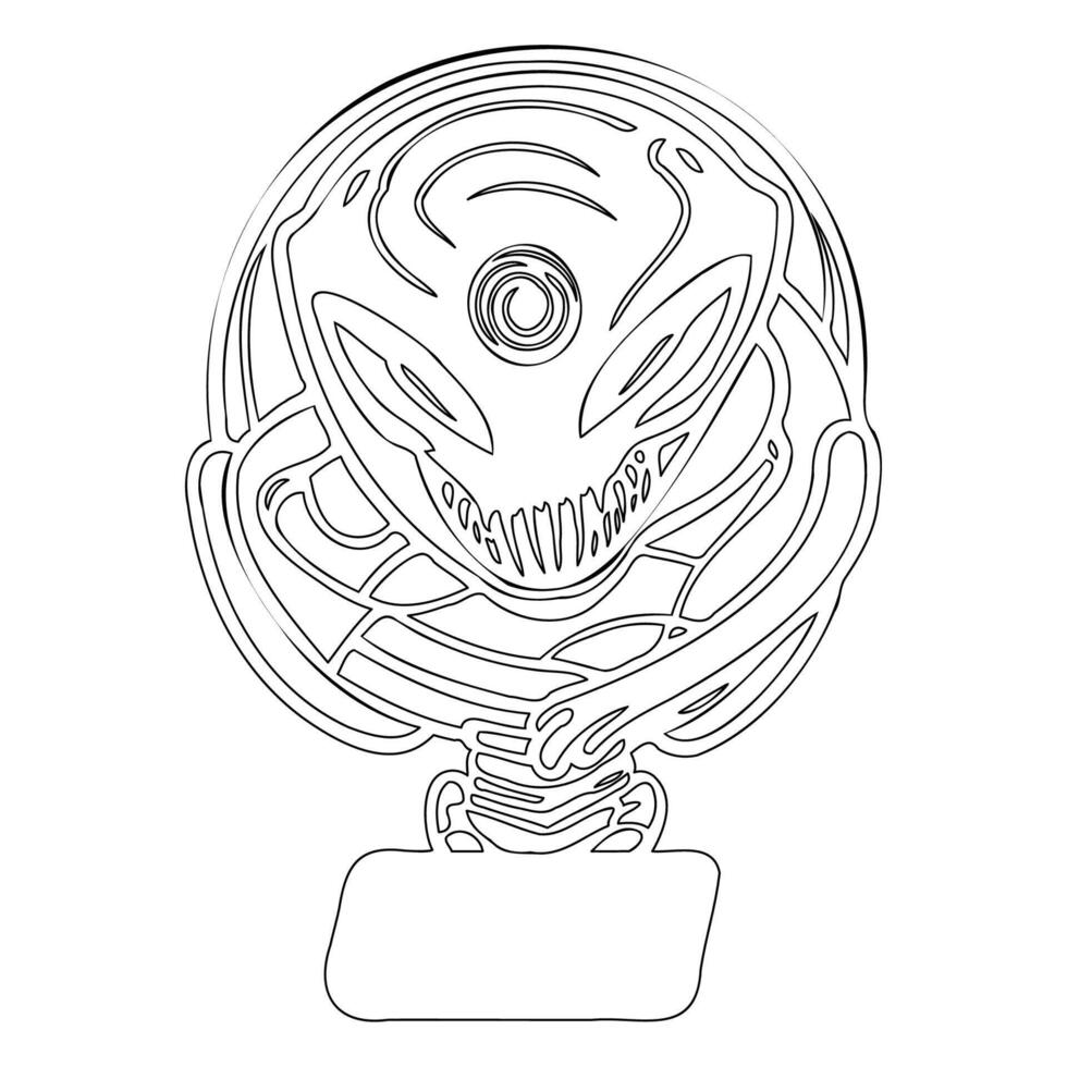 Alien outline illustration sketch vector