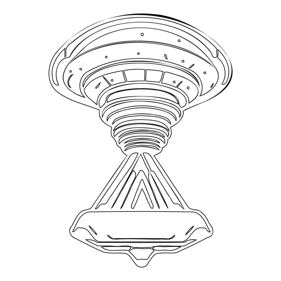 Ufo outline illustration sketch vector