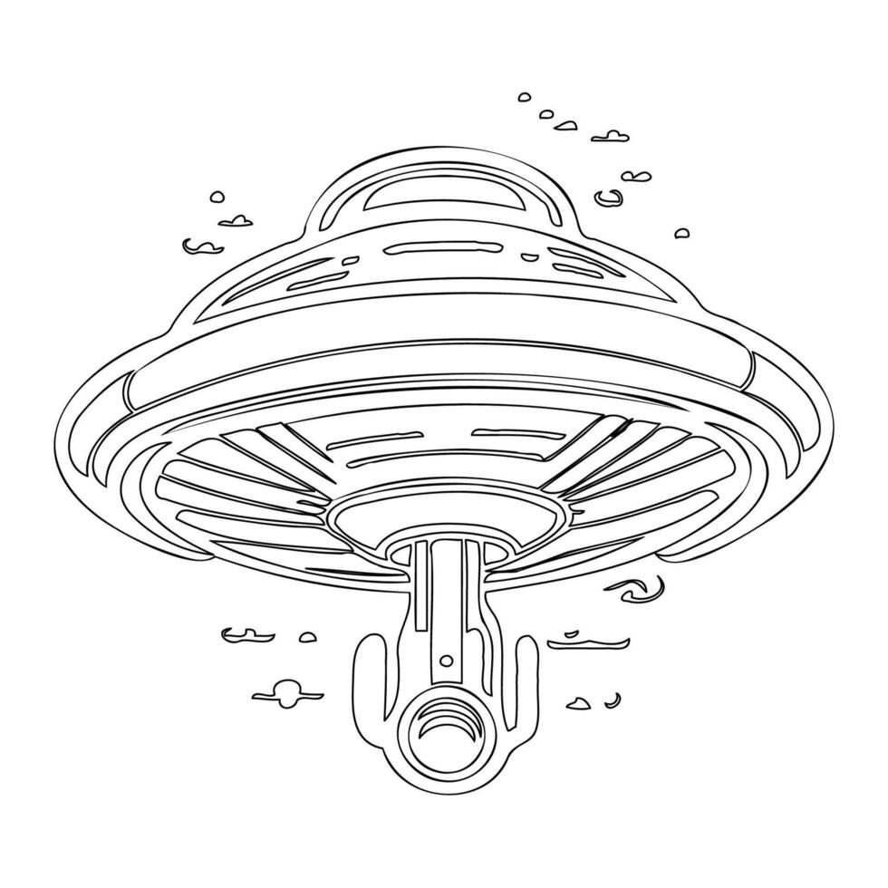 Ufo outline illustration sketch vector