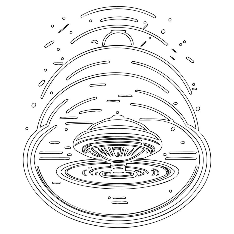 Ufo outline illustration sketch vector