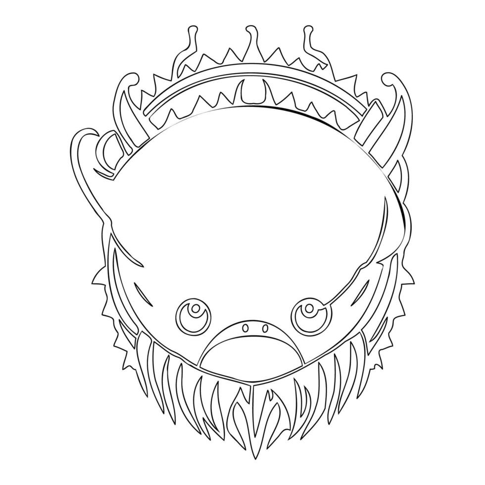 Monster alien outline illustration sketch vector