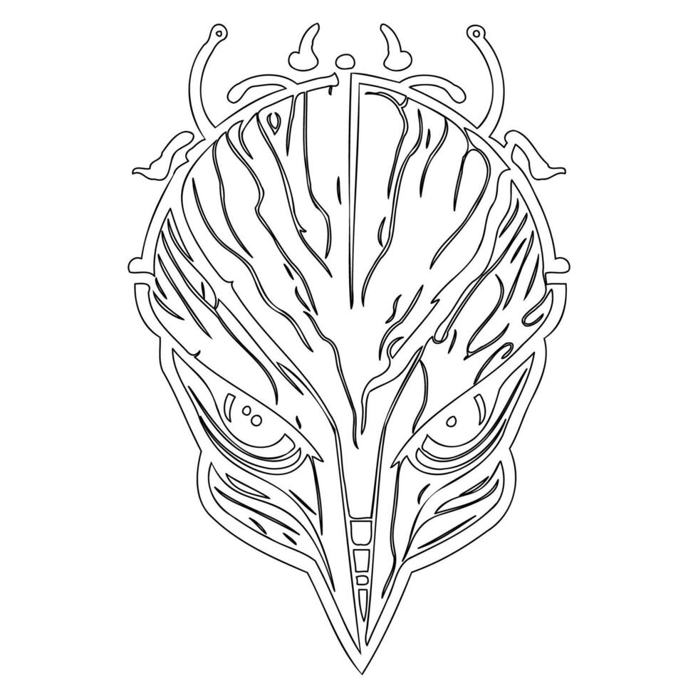 Monster alien outline illustration sketch vector