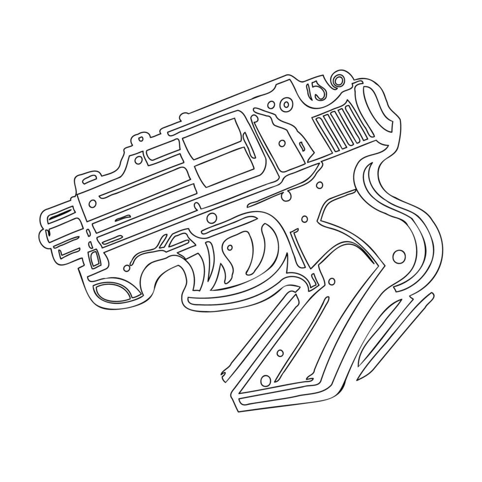 Gun galaxy outline illustration sketch vector