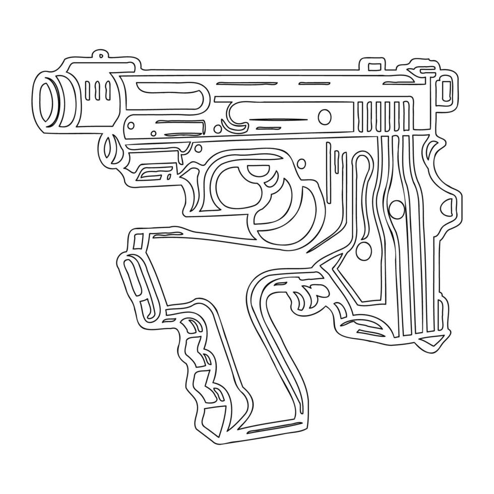 Gun galaxy outline illustration sketch vector