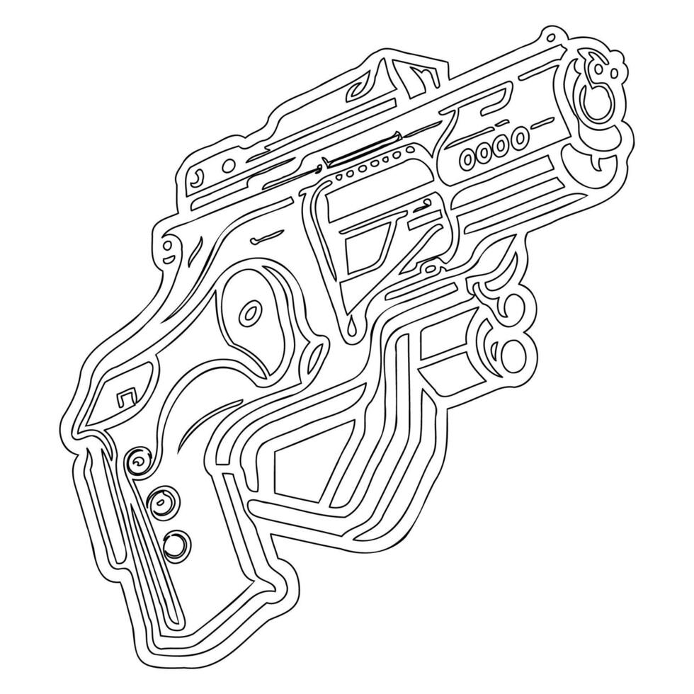 Gun galaxy outline illustration sketch vector