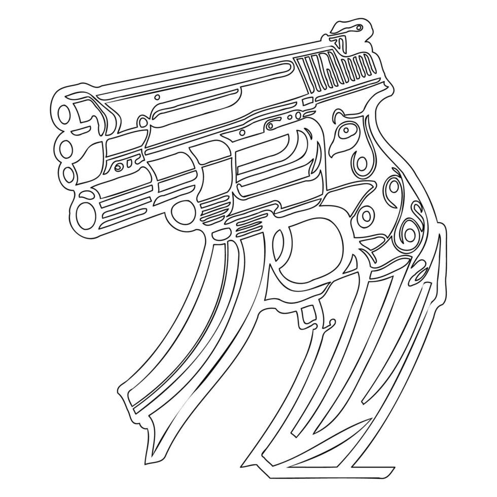 Gun galaxy outline illustration sketch vector