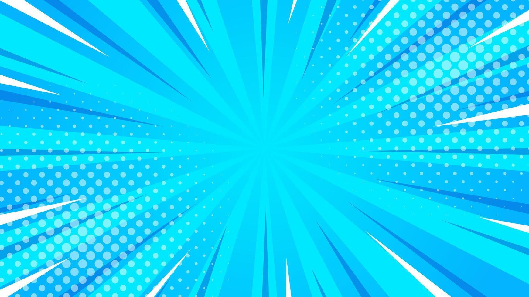 Bright blue abstract background. Blue comic sunburst effect background with halftone. Suitable for templates, sales banners, events, ads, web, pages, and others vector
