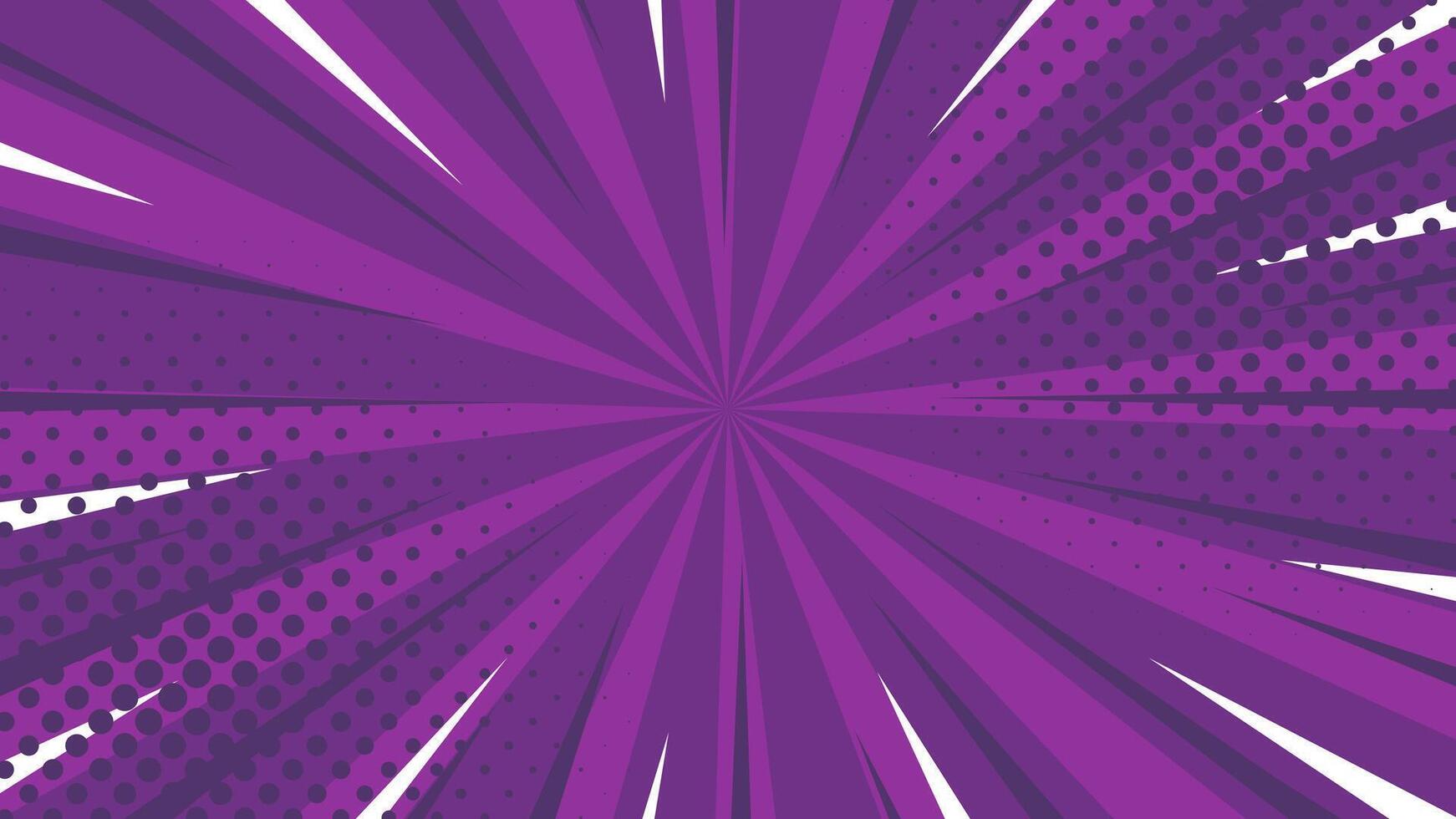 Purple comic sunburst effect background with halftone. Abstract background. Suitable for templates, sales banners, events, ads, web, pages, and others vector