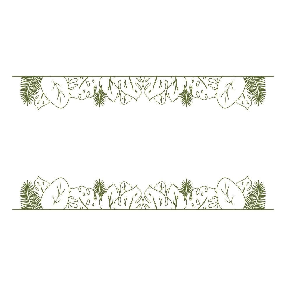Tropical Background with Palm Monstera leaf Illustration vector