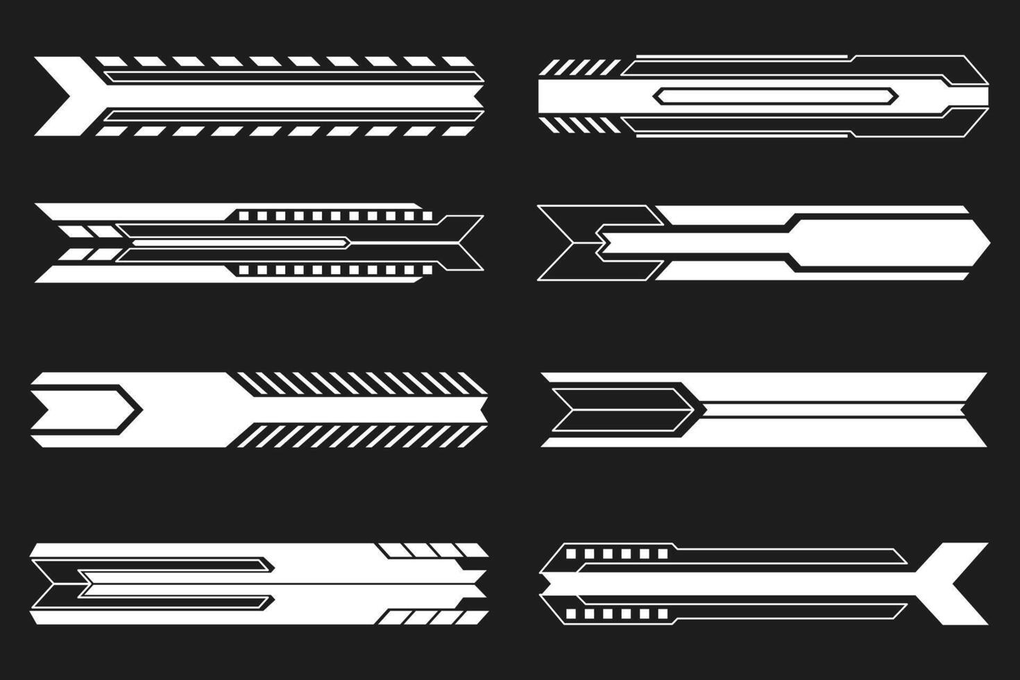 Futuristic Tech Bars and Sci-Fi Interface Elements. High Tech HUD Graphics vector