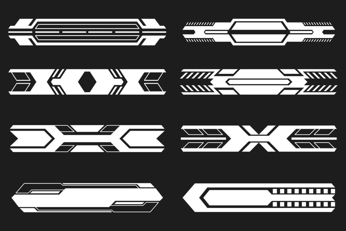 Futuristic Interface Bar Elements. Sci Fi Tech HUD Graphics vector