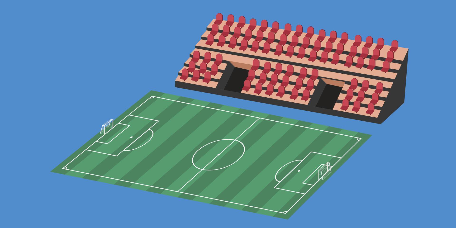 Football field isometry vector