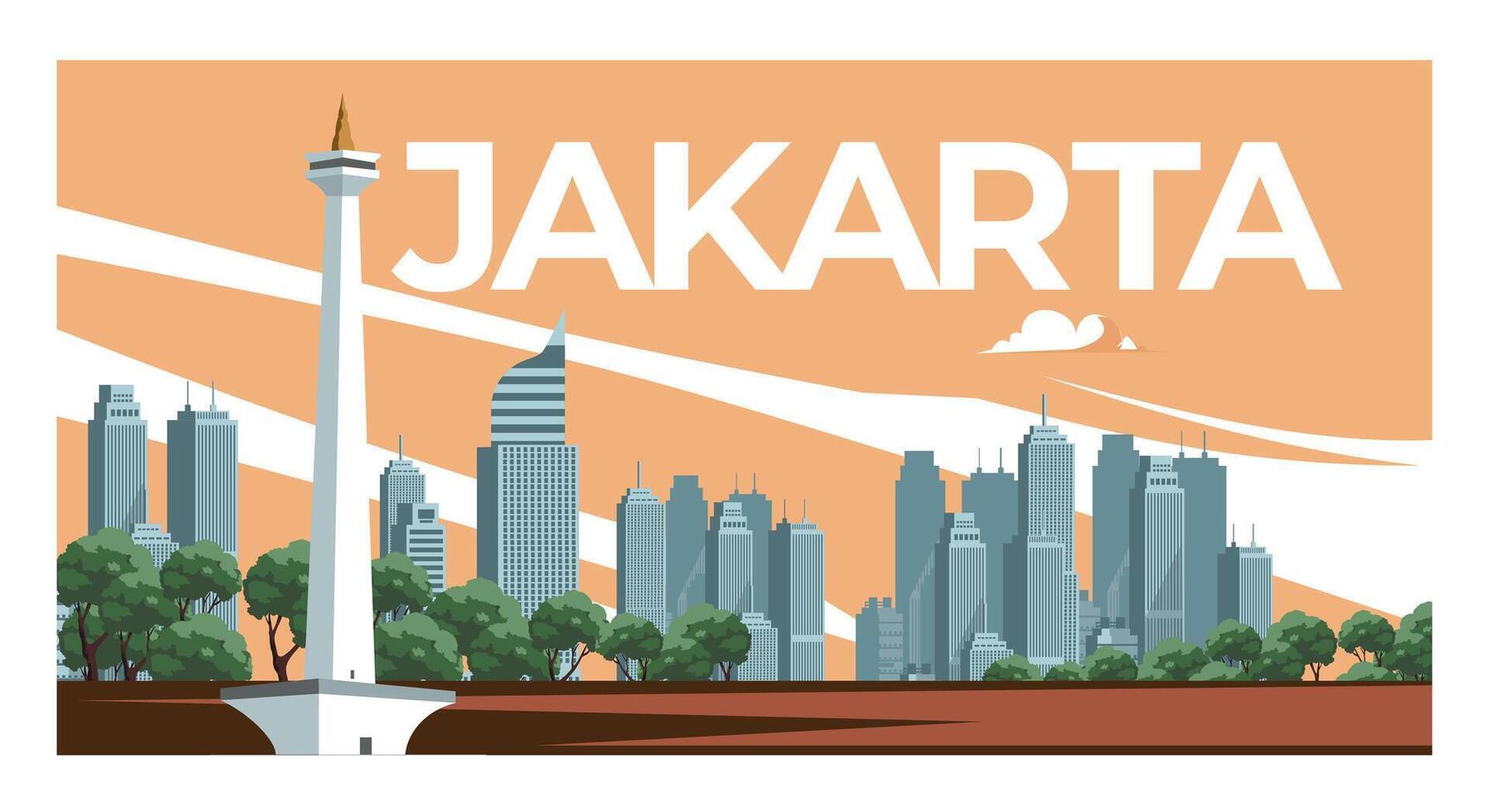 Jakarta city background vector