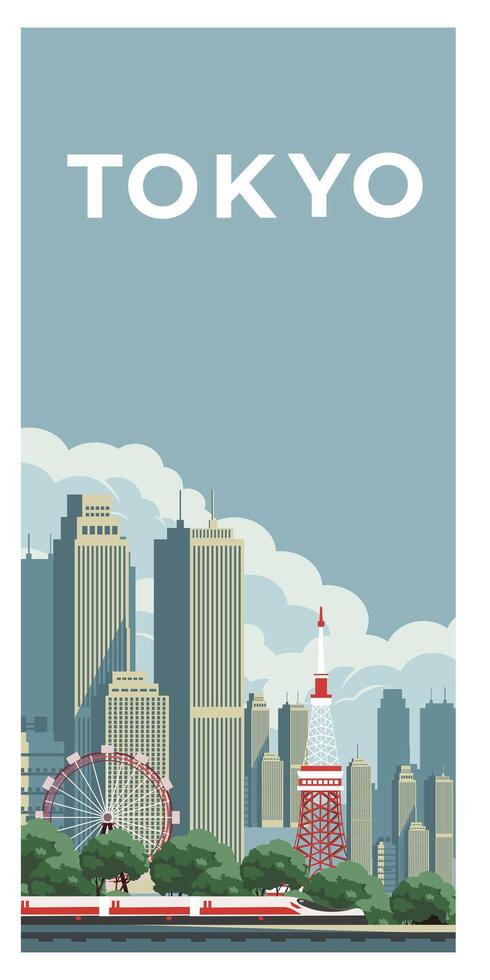 tokio ciudad paisaje vector