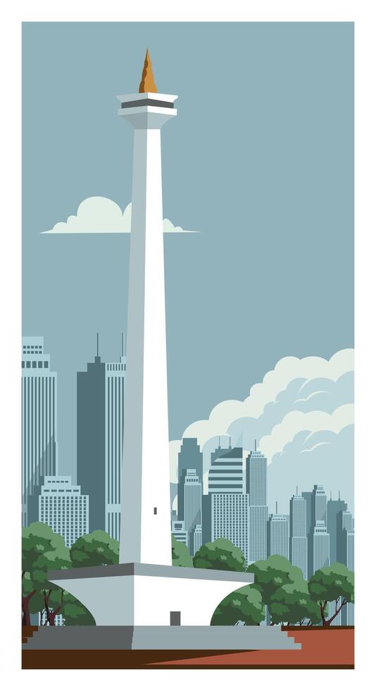 Jakarta city background vector