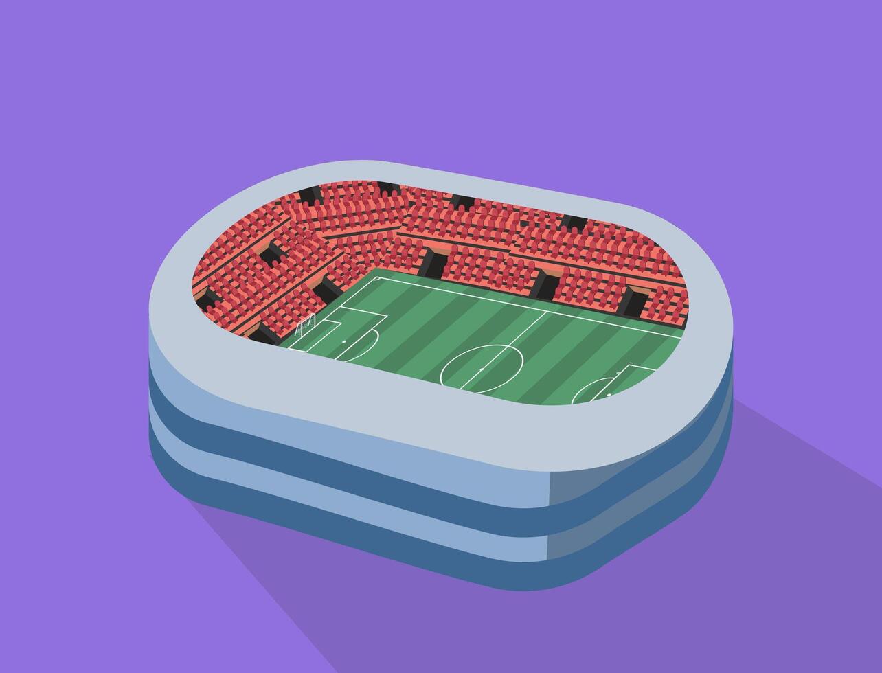 Football field isometry vector