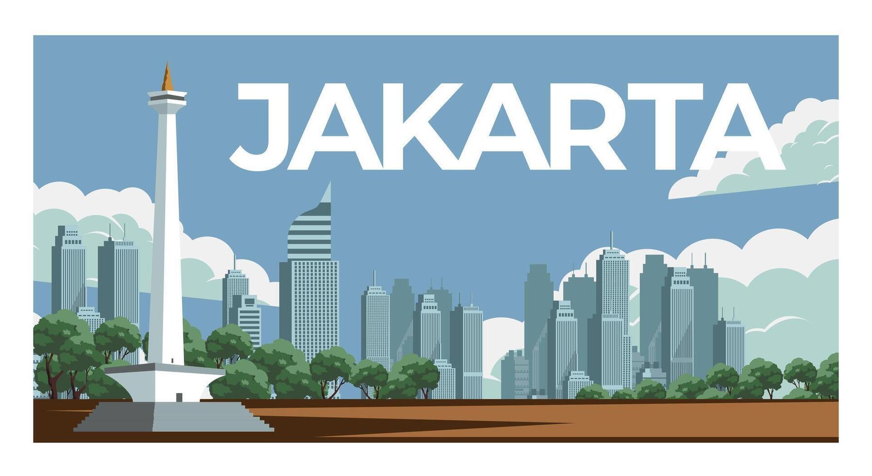 Jakarta city background vector