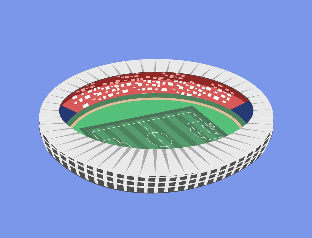 Football field isometry vector