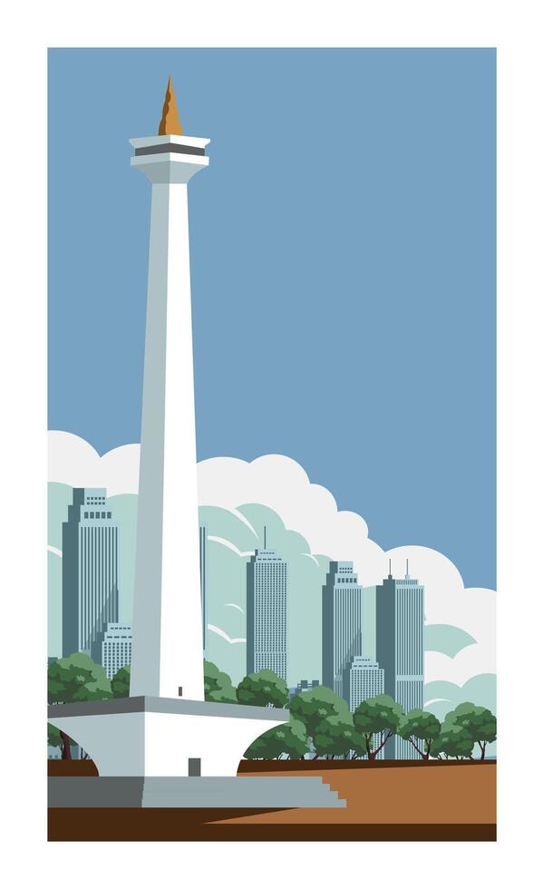 Jakarta city background vector