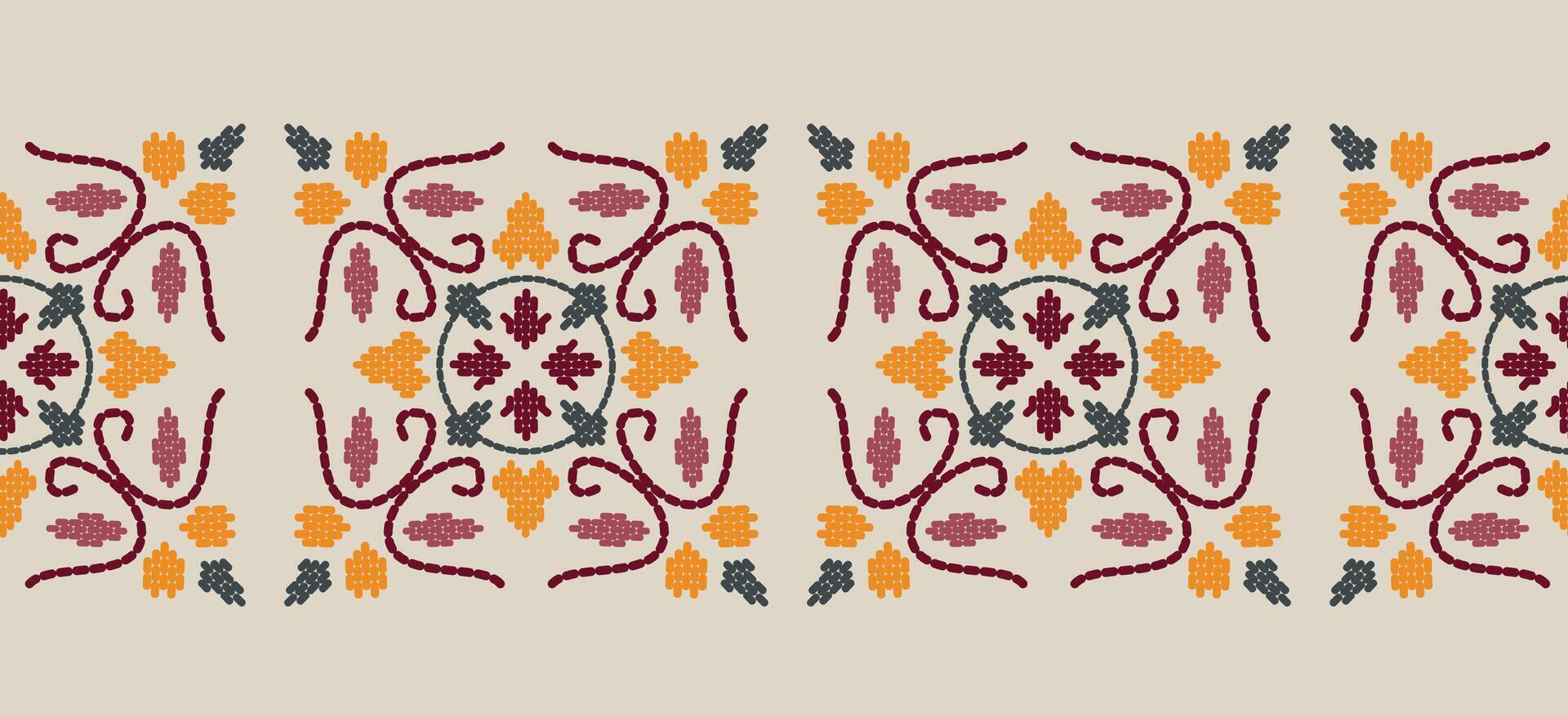 Beautiful Embroidery floral, leaves and branches, embellishing the neckline, decorate hem, skirt, adorning sleeves with flower embroidery. beautiful boho floral embroidery. Ethnic flower motive. vector