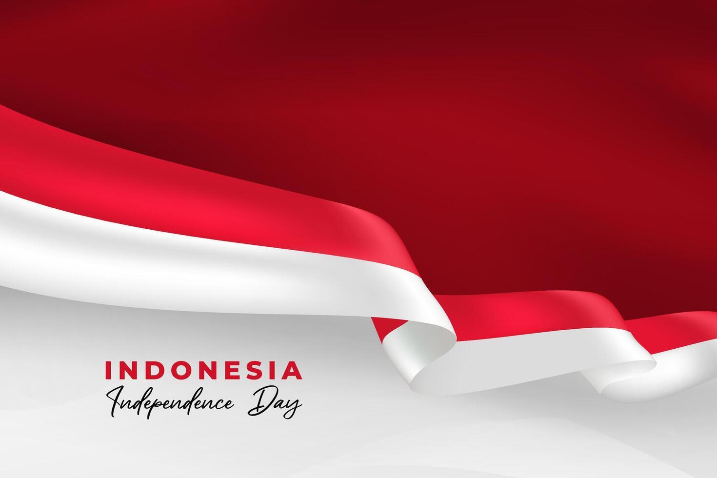 Indonesia flag red, white Independence Day vector