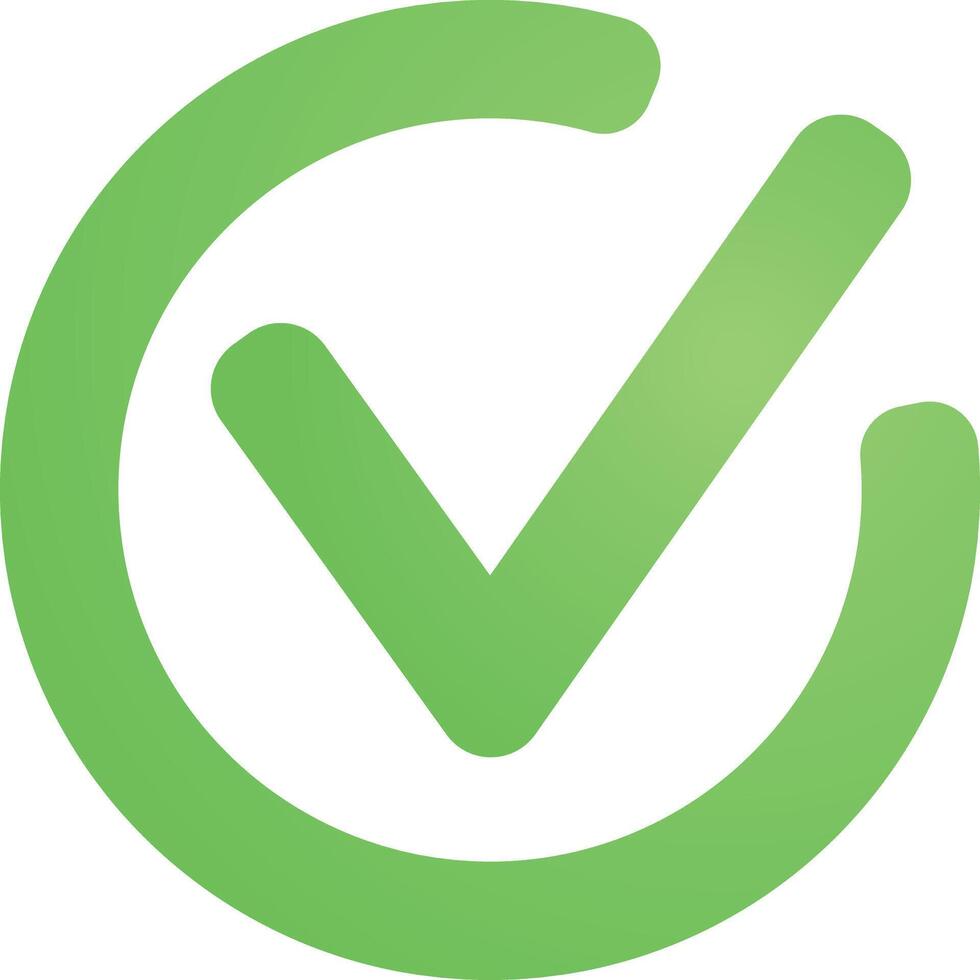 accept approve check mark correct done ok Icon, , flat, gradient, color, illustration, art for design, ui, web, interface vector