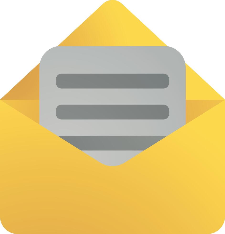 Envelope email icon in flat gradient style color, illustration, art for design, ui, web, interface vector