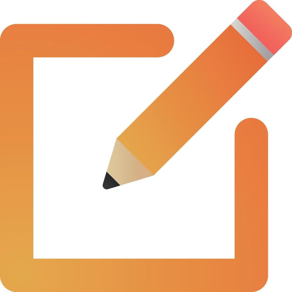 Edit Pencil Pen Icon, , flat, gradient, color, illustration, art for design, ui, web, interface vector