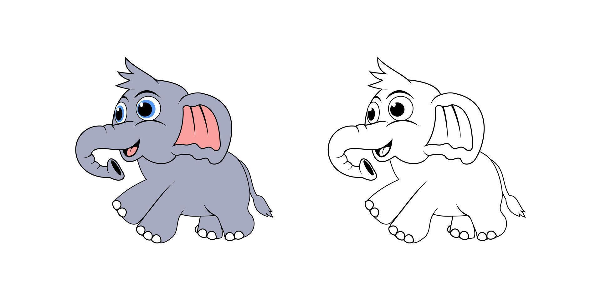 Elephant Cartoon Character Design Illustration vector