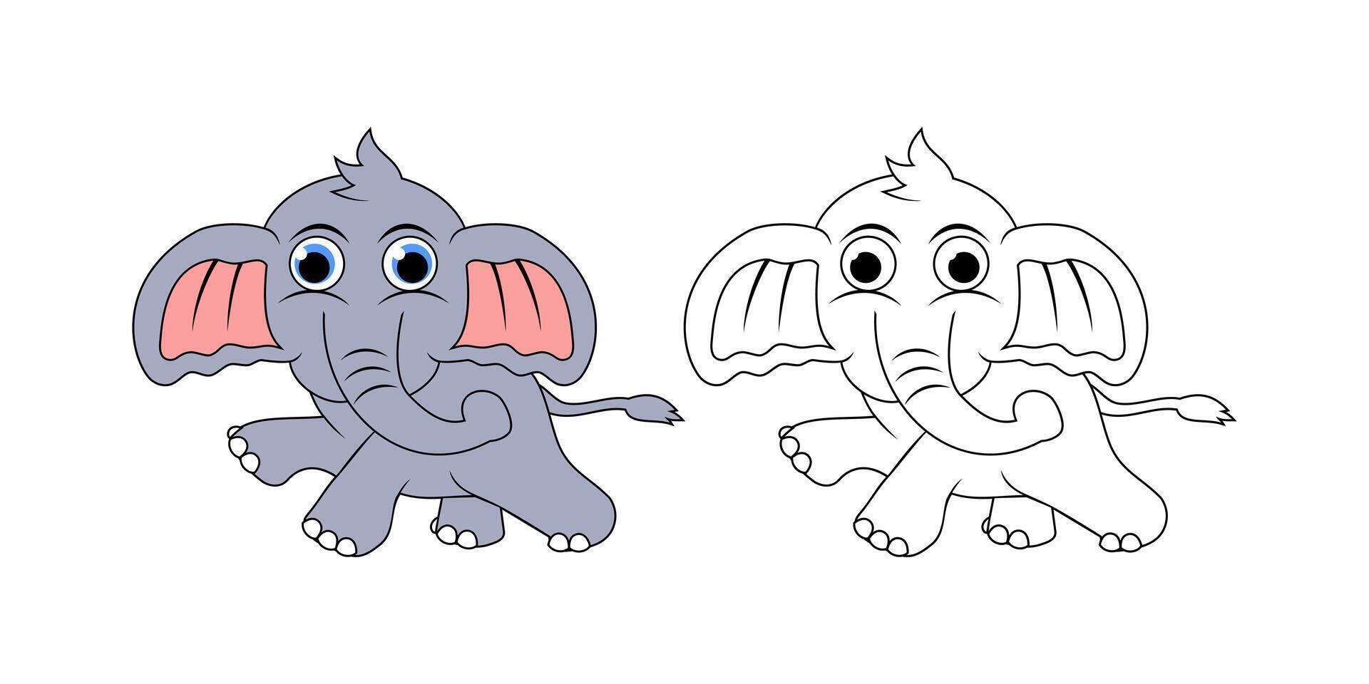Elephant Cartoon Character Design Illustration vector