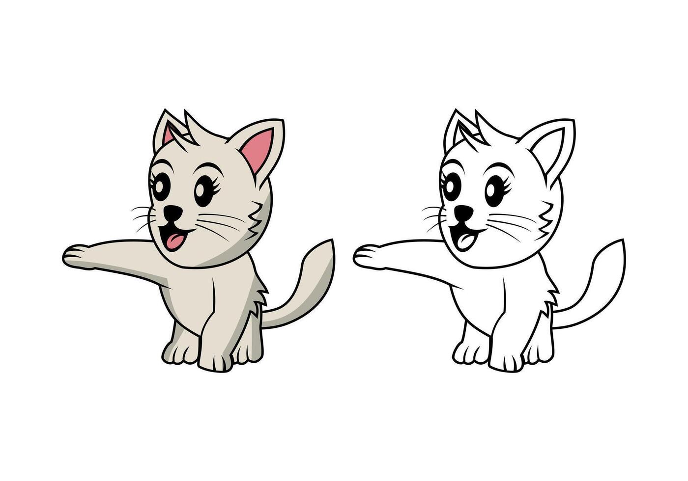 Cute Cat Cartoon Character Design Illustration vector