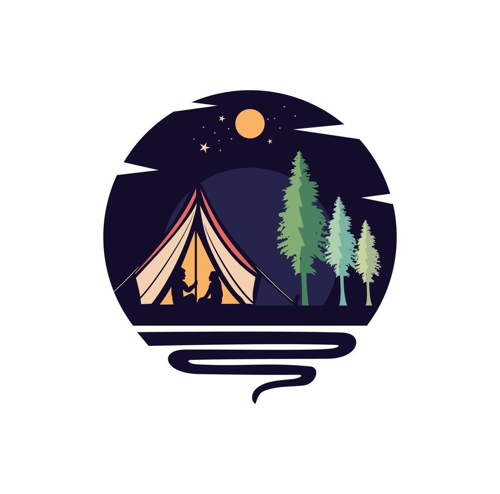 Camping Logo Design Illustration vector