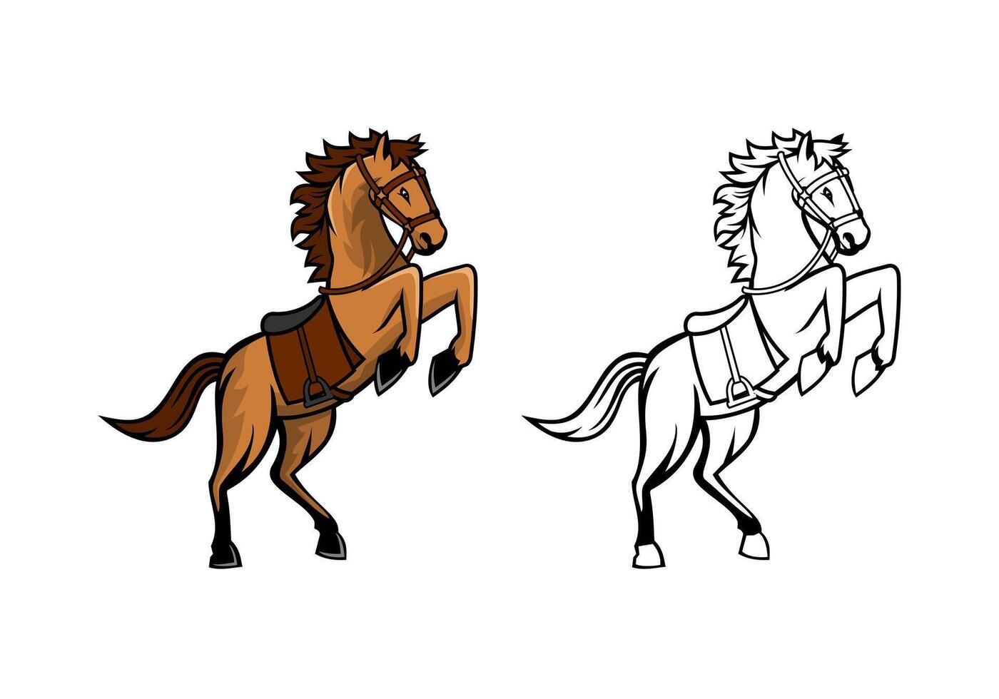 Horse Character Design Illustration vector