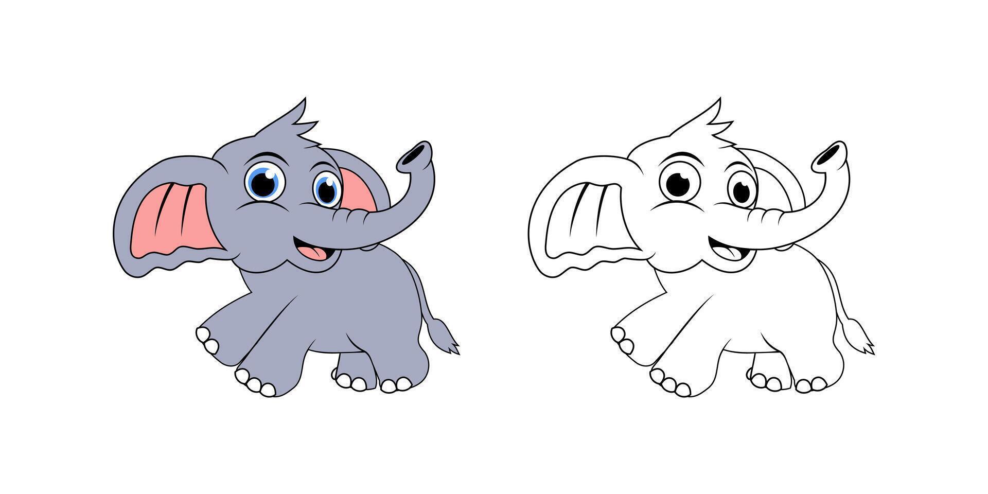 Elephant Cartoon Character Design Illustration vector